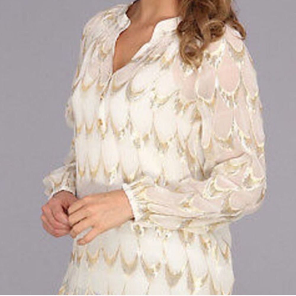 Lilly Pulitzer Elsa Top In Metallic Silk - Picture 8 of 8
